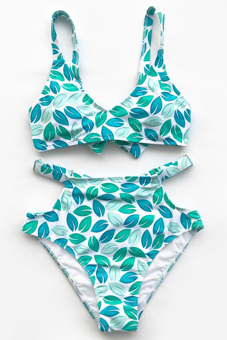 Green Jade High-waisted Bikini Set