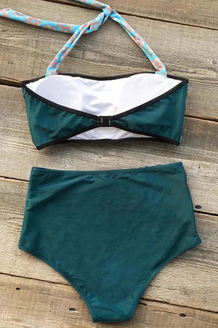 Seascape Painting Halter Bikini Set