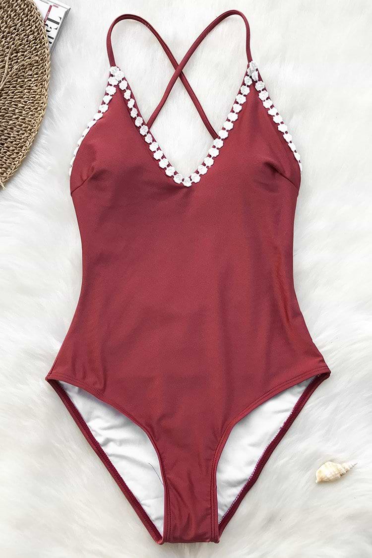Heartbeat Song Lace One-piece Swimsuit