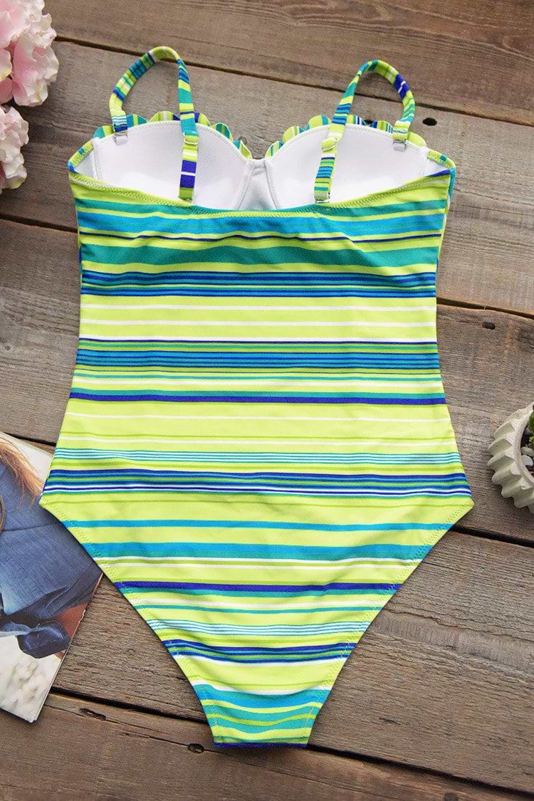 Stripy Lemon One-piece Swimsuit