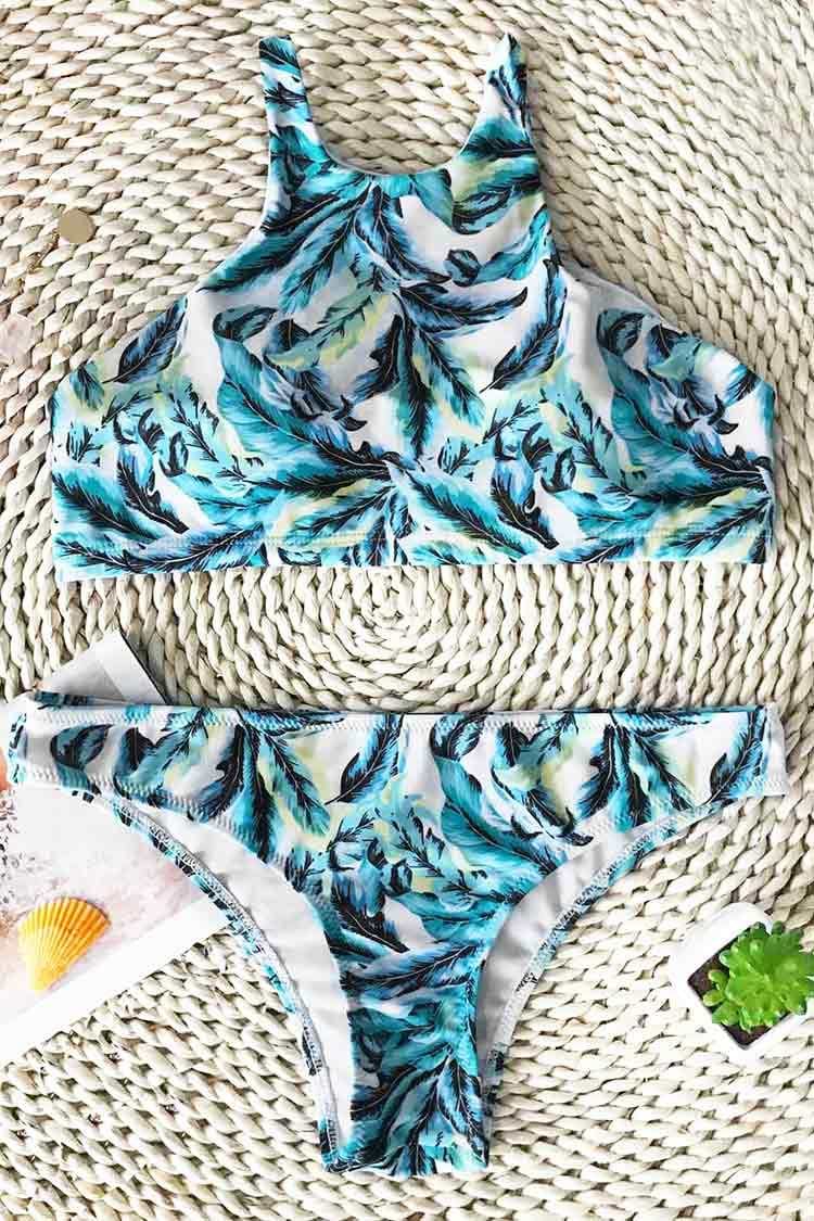 Cool Summer Leaf Tank Bikini Set