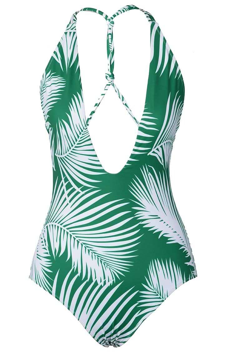 White Jade Leaves One-piece Swimsuit