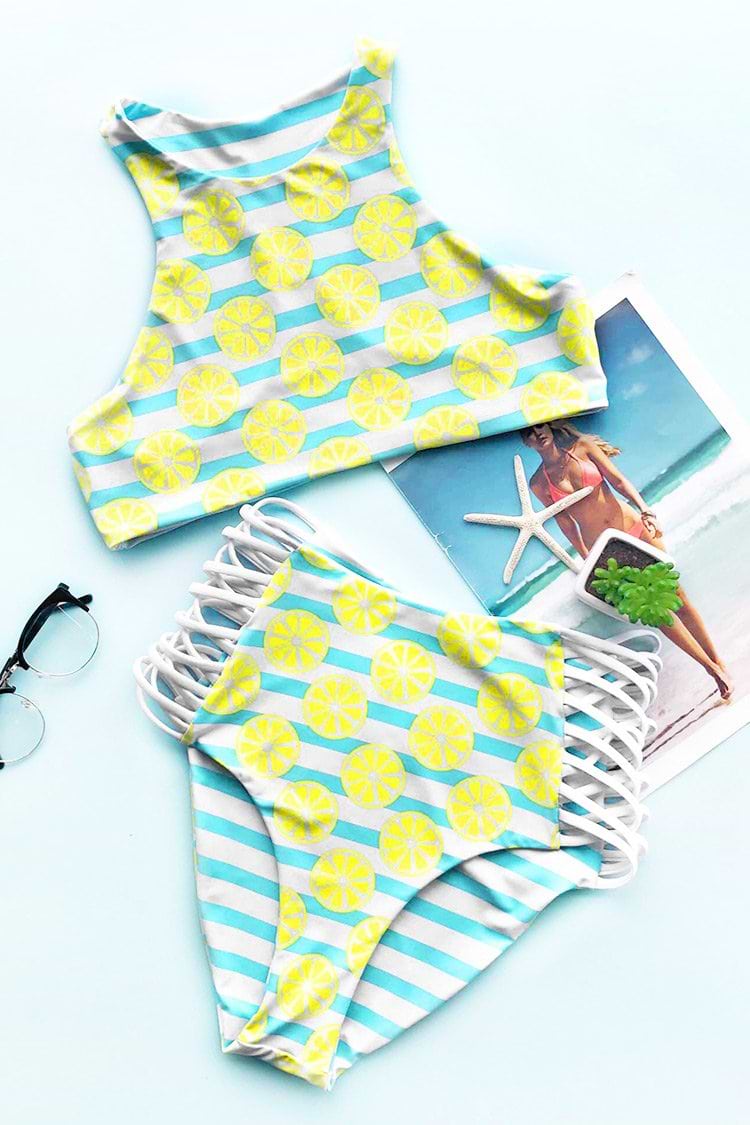 Lemon Soda Tank Bikini Set