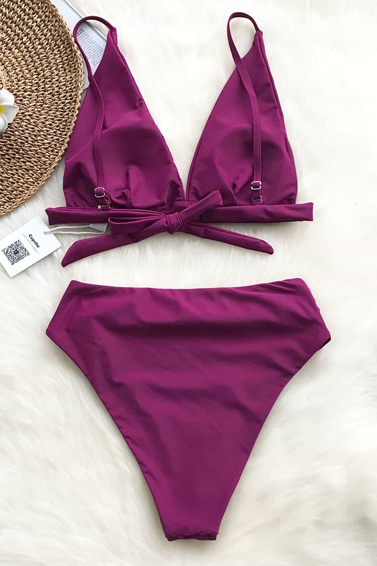 Romantic Star Solid Bikini Set