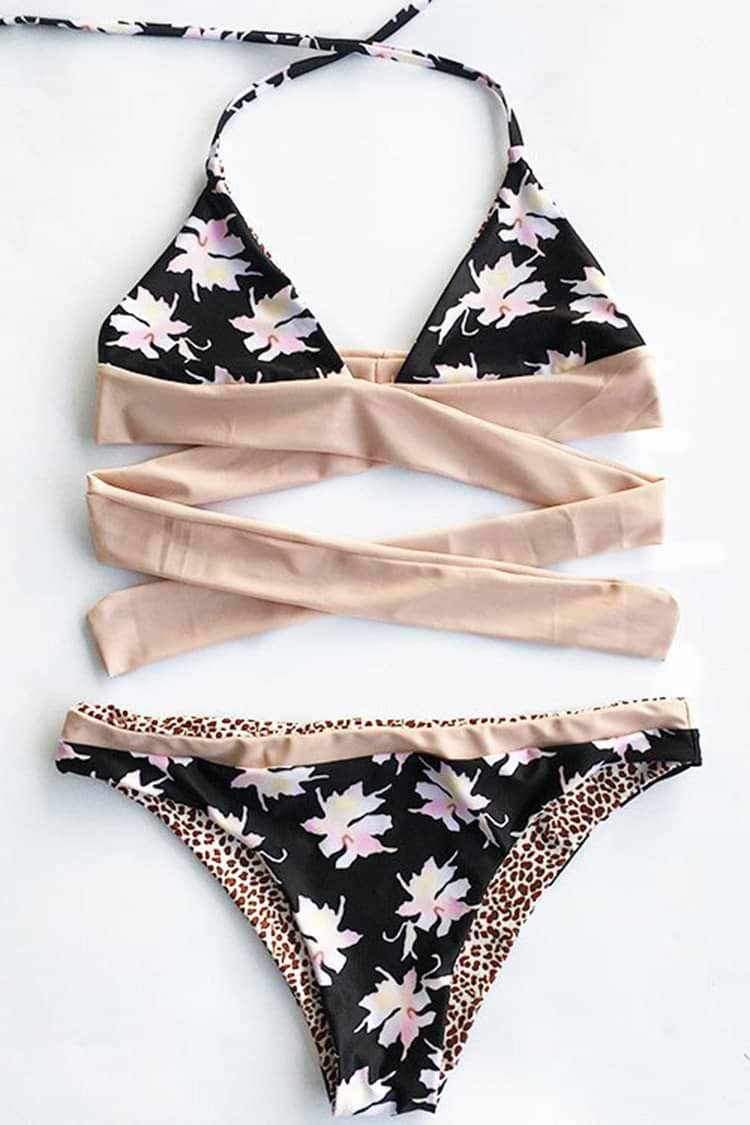 Super Flower Lover Halter Bikini Set