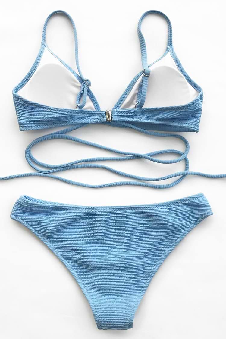 Ocean Blue Solid Bikini Set