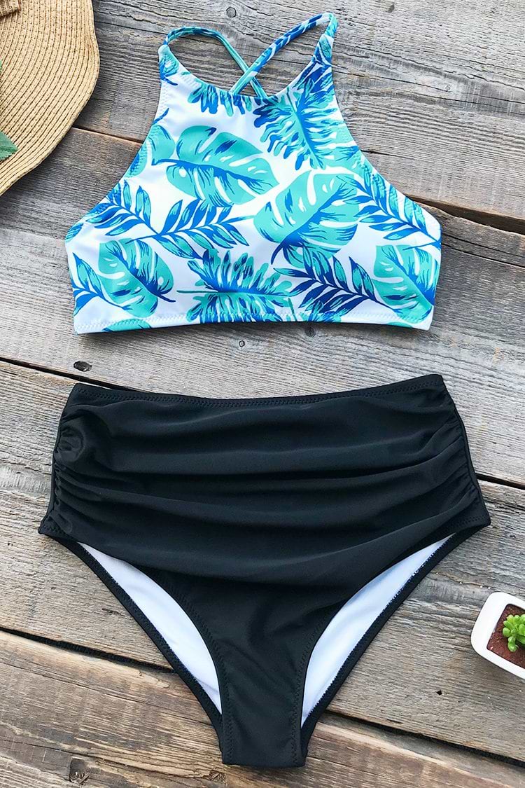 Green Leaf Tank Bikini Set