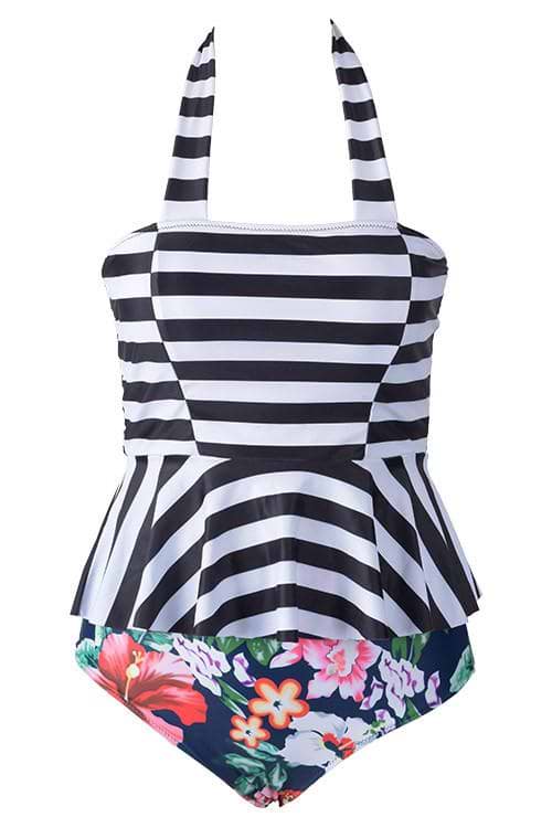 Hang in There High-waisted Halter Bikini Set
