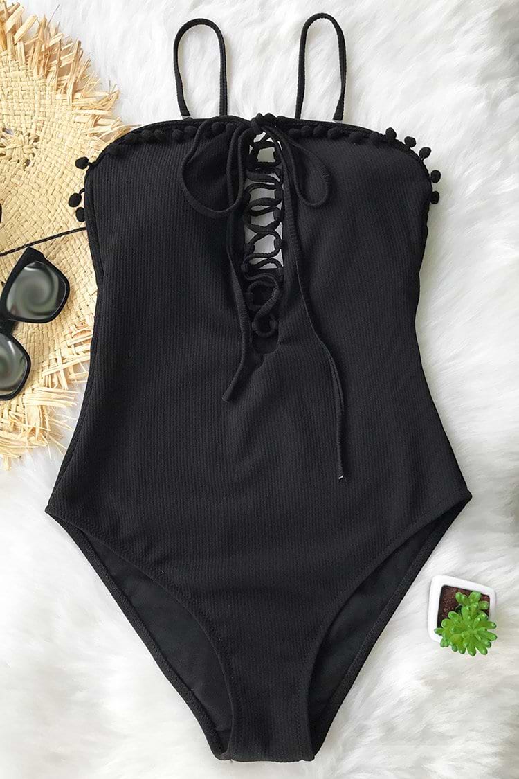Eve's Temptation Solid One-piece Swimsuit