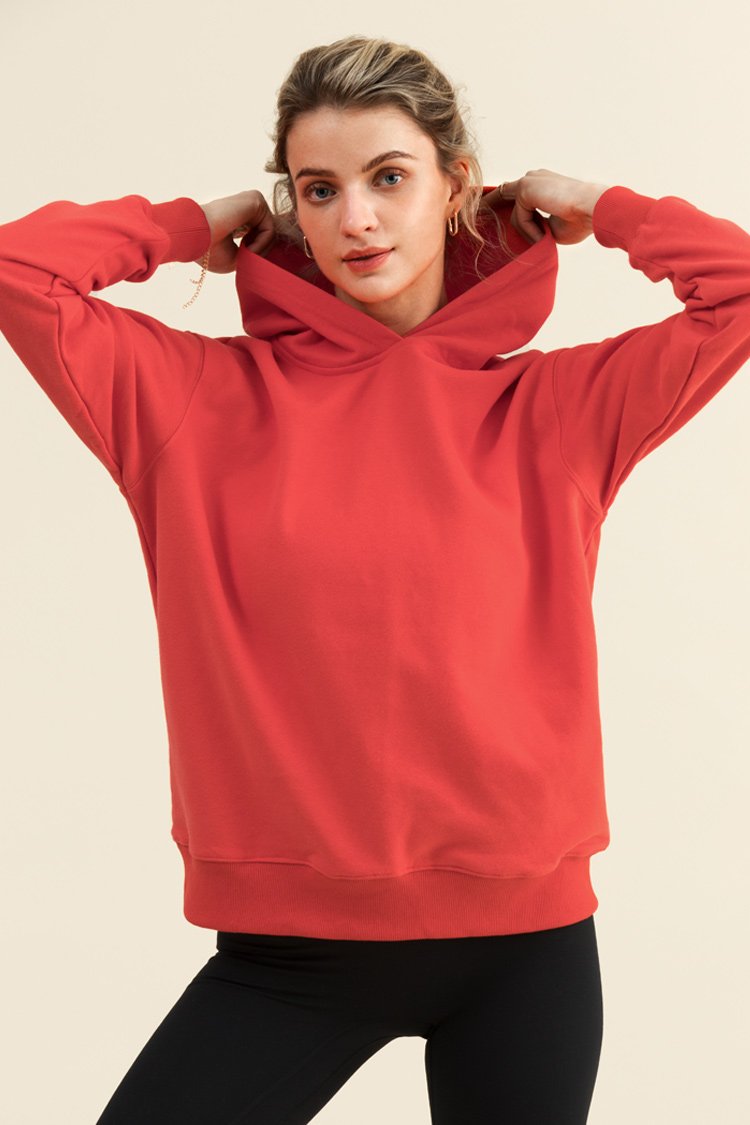 Sweat à capuche rouge