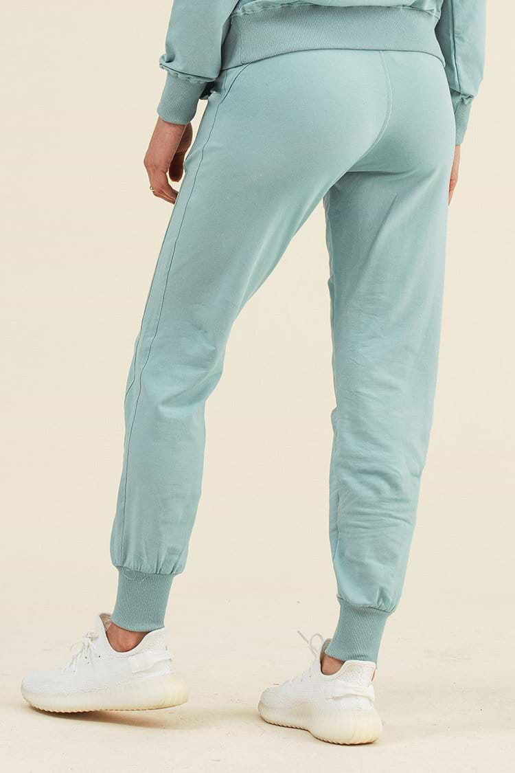 Karotten-Jogginghose mit elastischem Tailleband in Hellgrün