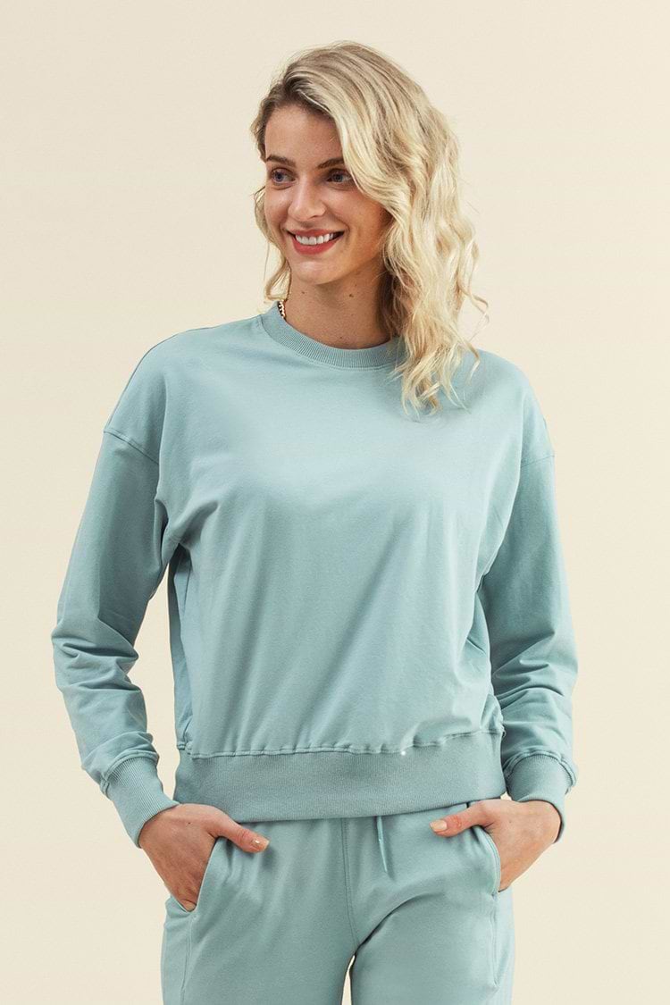 Langarm-Sweatshirt mit Rundhalsausschnitt