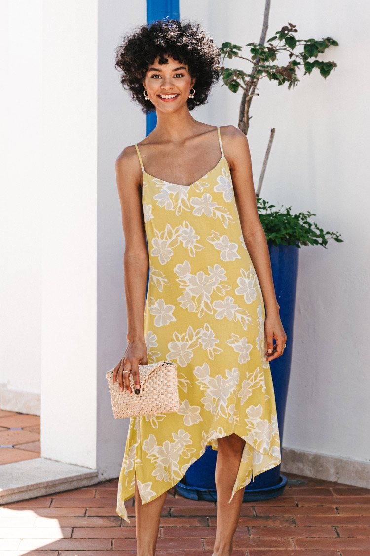 Amelie Floral Tie Back Slip Dress