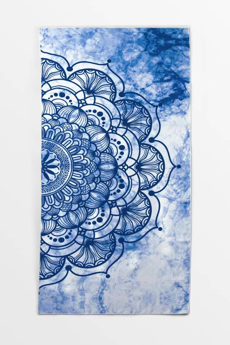 Drap de Plage Bleu Mandala