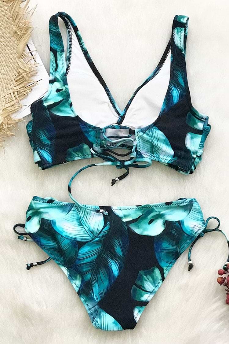 Monstera Twist Schnürung Bikini