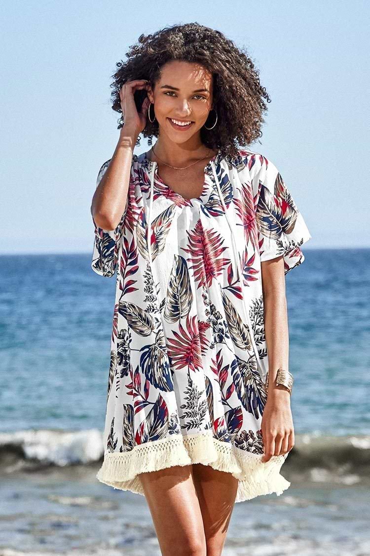 Vestido Manga Corta Floral Extravagante