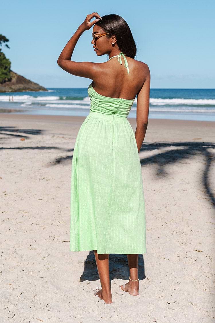 drawstring cut out dress Cutout Drawstring Halter Neck Mini Dress S / DeepPink