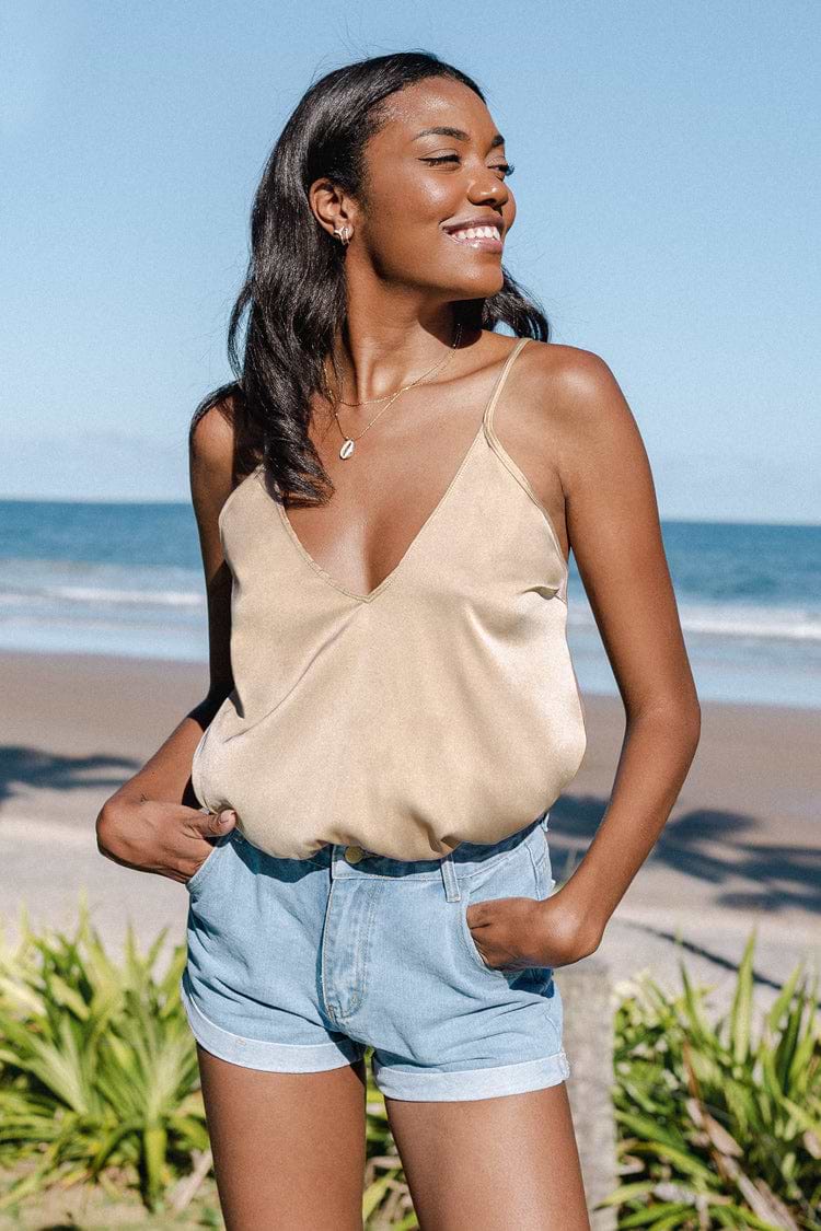 Breonna V-neck Ruched Bodysuit