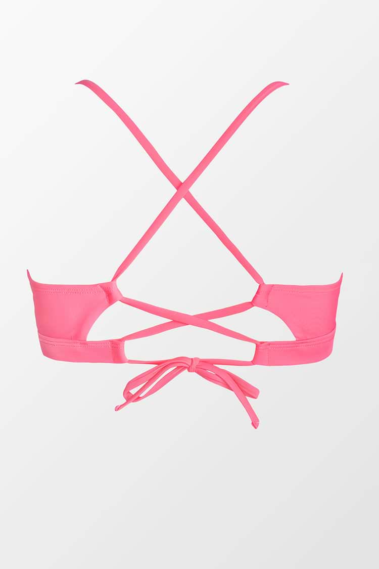 Haut de bikini découpé à couleur unie