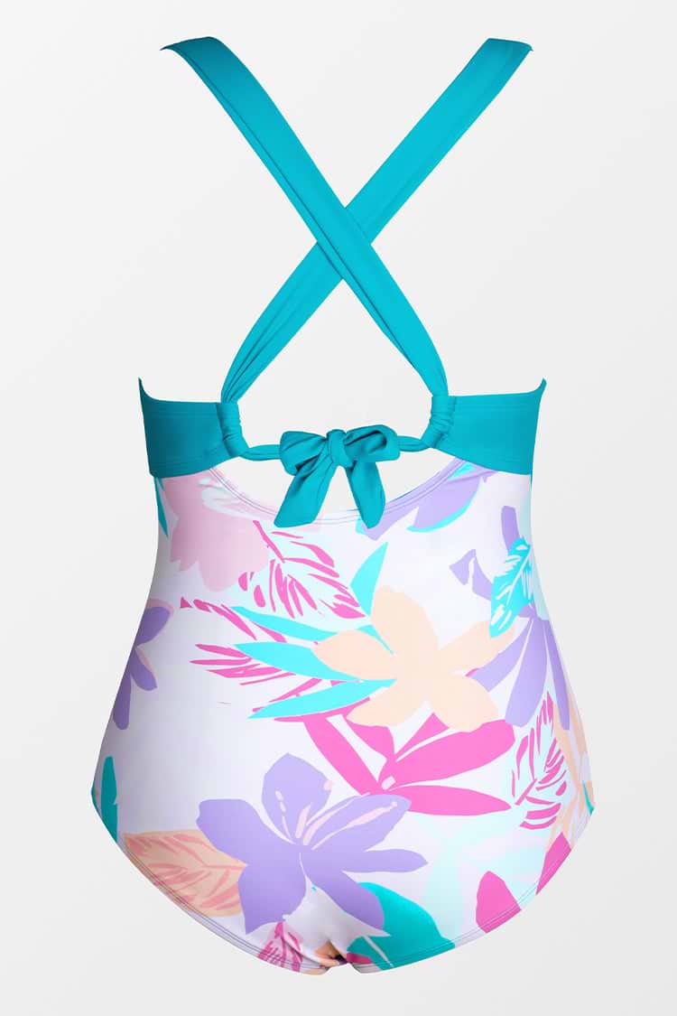 Maillot de bain une pièce grande taille moulé torsadé sur le devant