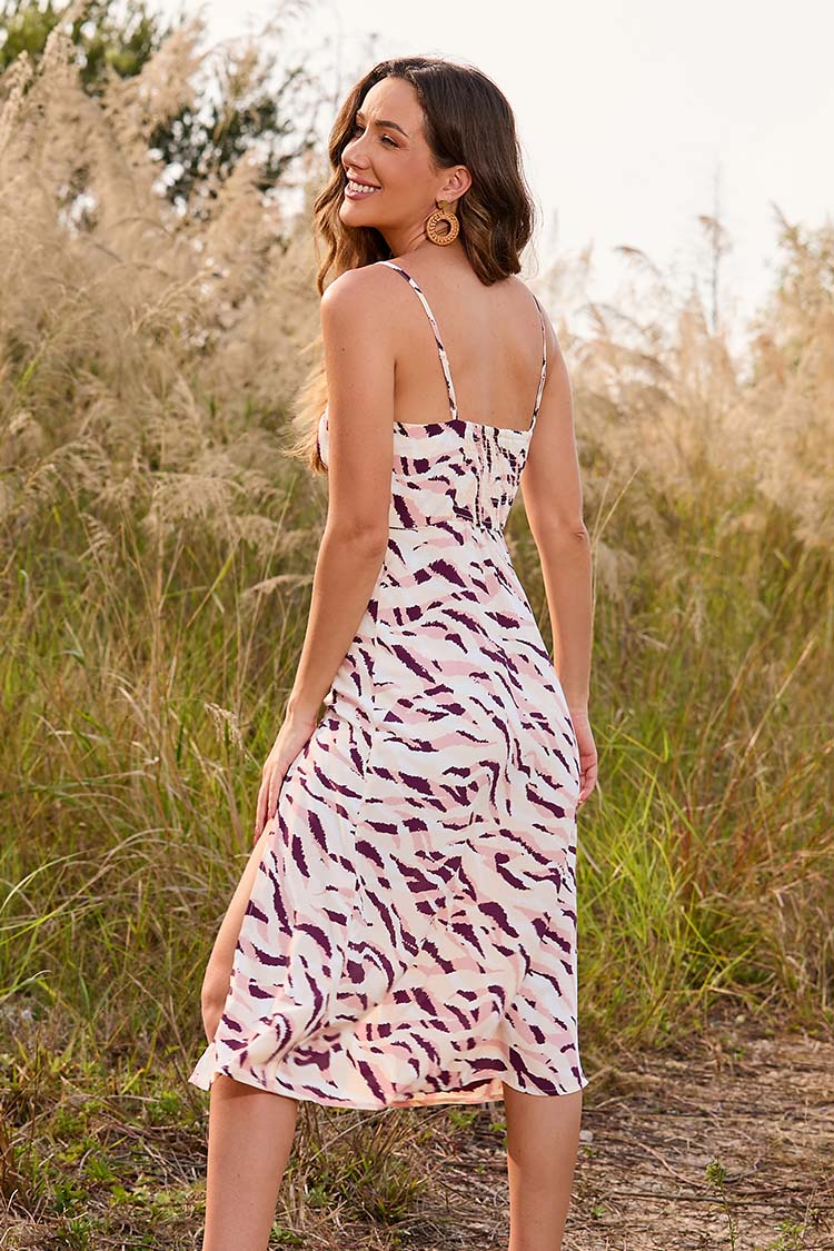 Gestreiftes Slip-Kleid mit Zebrastreifen