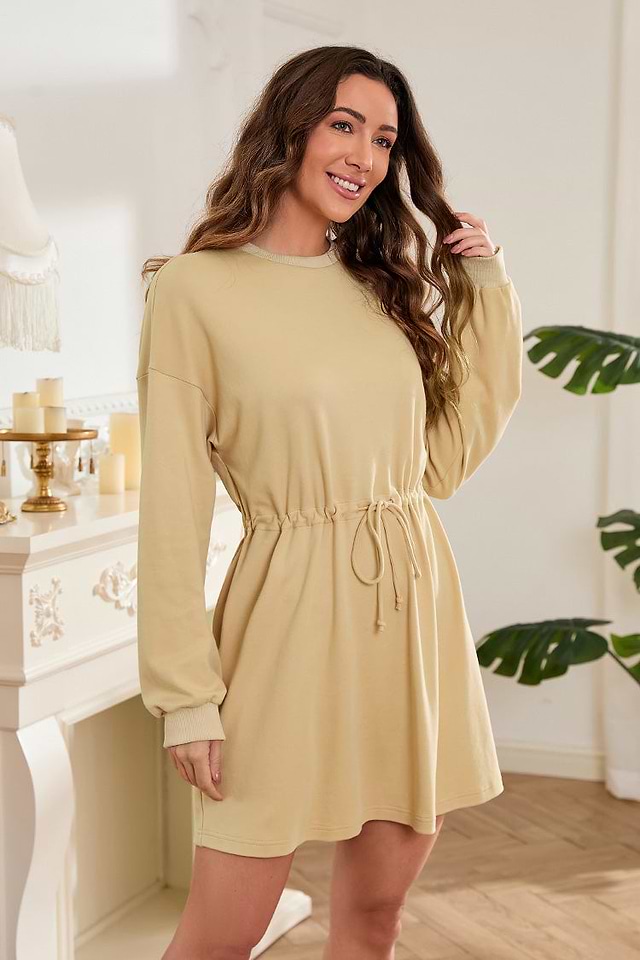 Aiyana Drop Shoulder Elastic Waist Dress Aiyana Drop Shoulder Elastic Waist Dress
