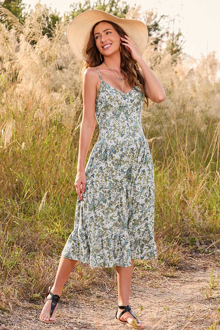 Robe à bretelles imprimé floral