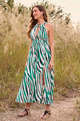white christmas dresses Show-Stopping Zebra Print Bodycon Dress with Cutout Accents Black / Xs main image 0