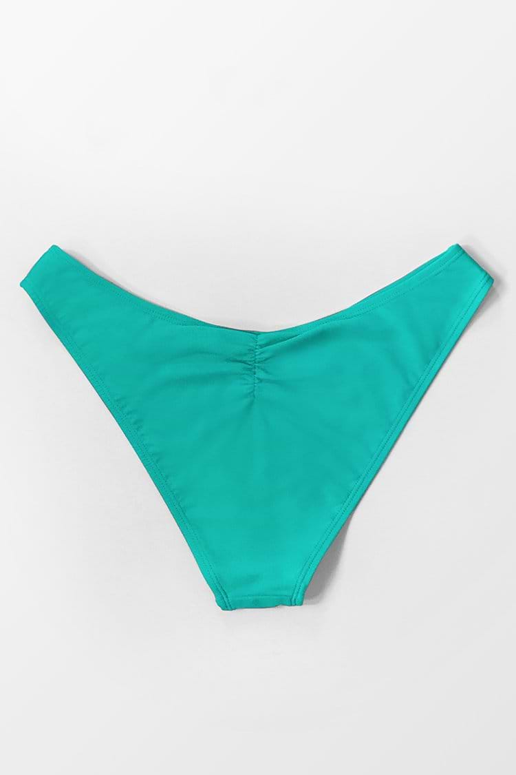 Bas de bikini froncé menthe