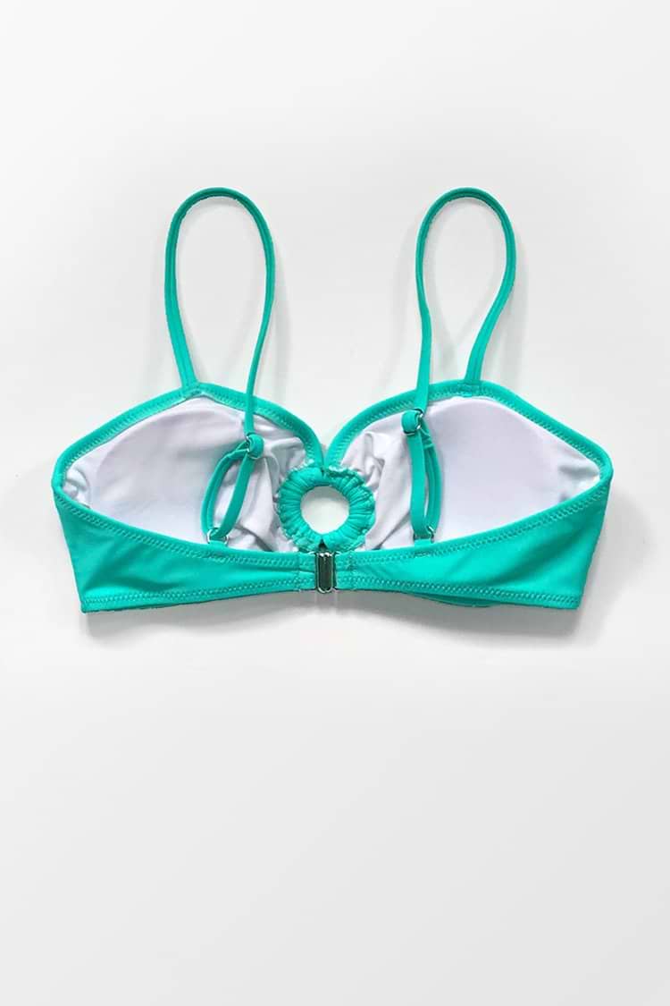 Haut de bikini à anneau menthe