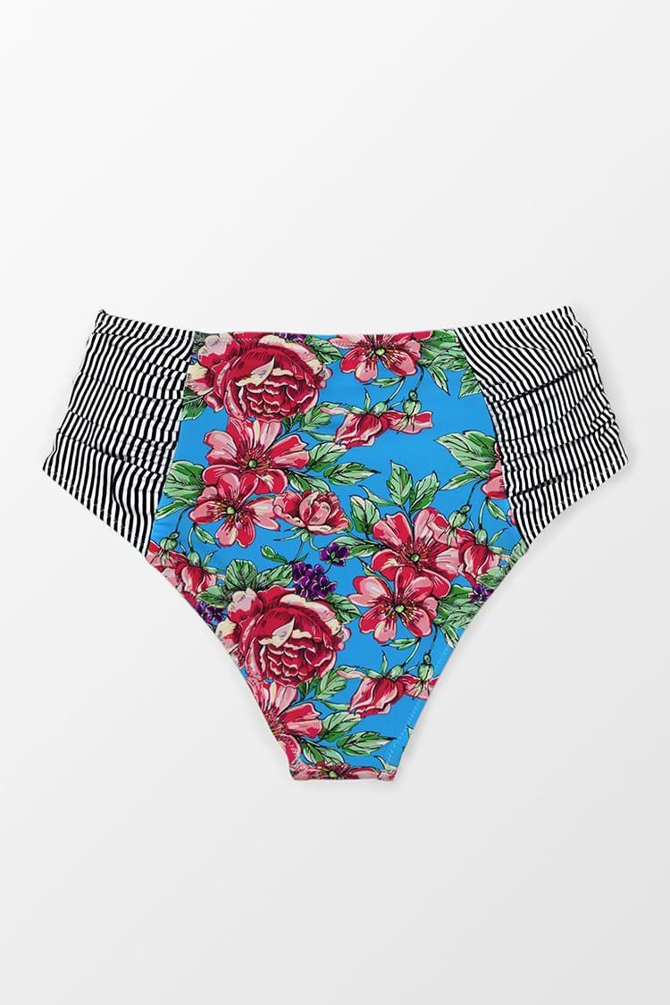 Bas de bikini à fleurs rouges