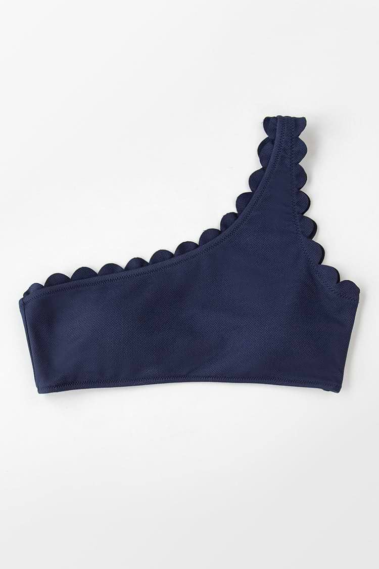 Haut de bikini asymétrique bleu foncé