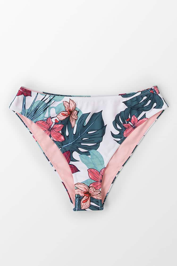 Bas de bikini réversible imprimé floral