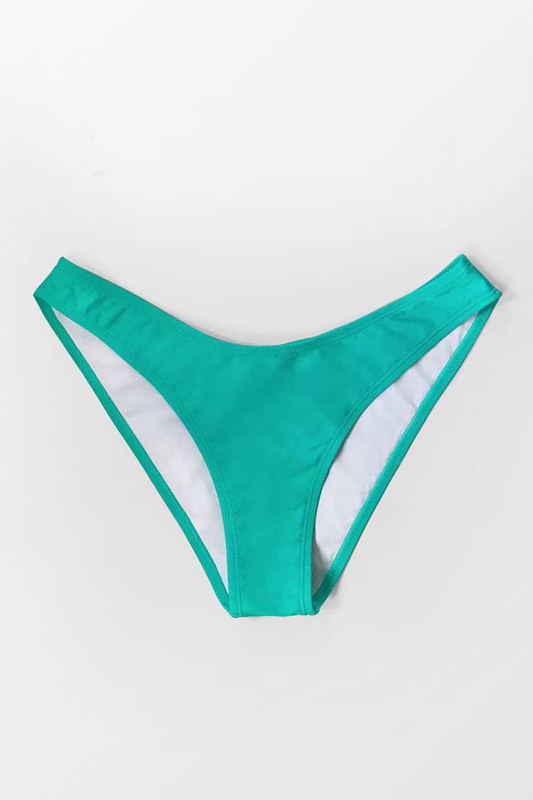 Bas de bikini froncé menthe