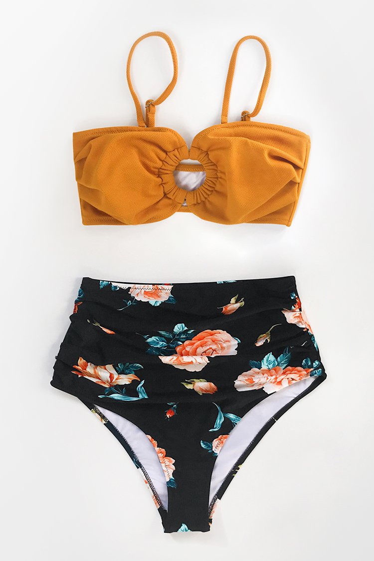 Haut de bikini orange à joint torique