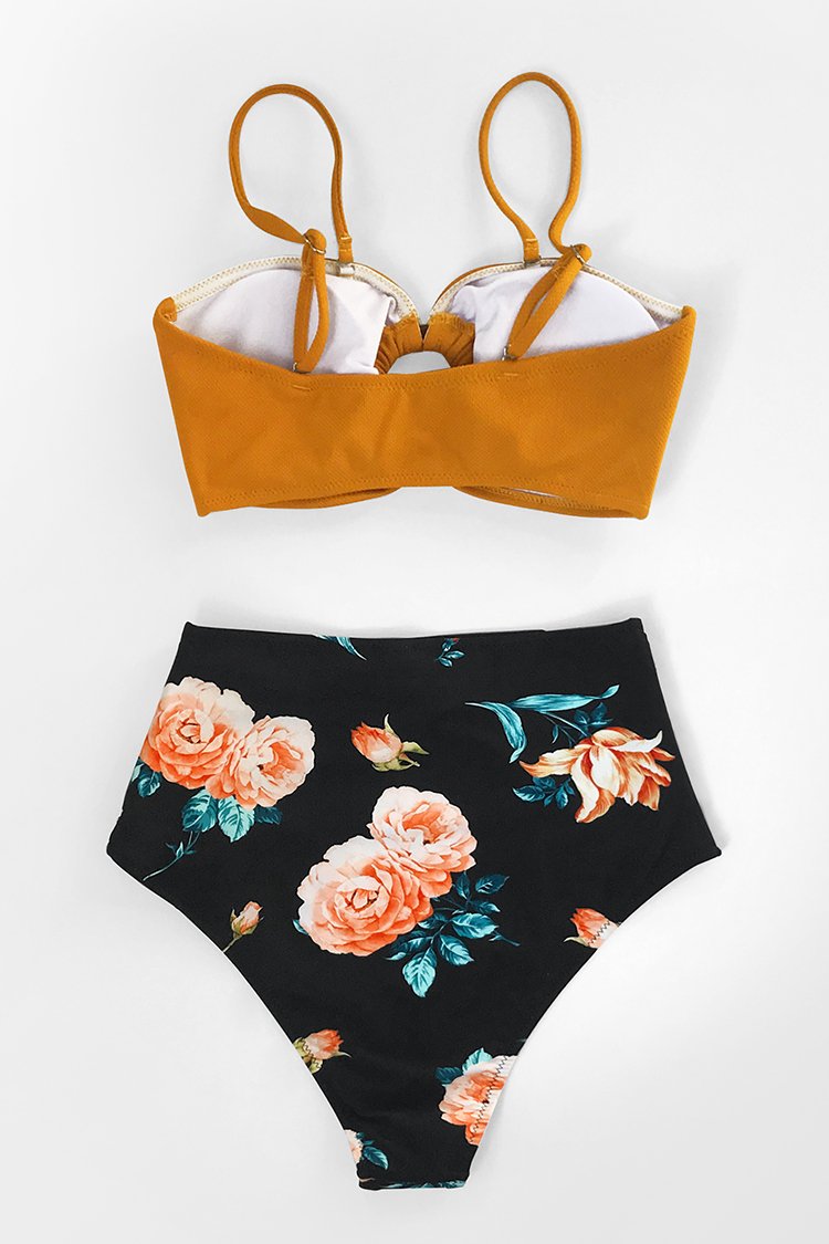 Haut de bikini orange à joint torique