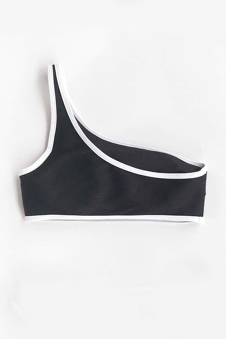 Haut de bikini classique à une épaule noir