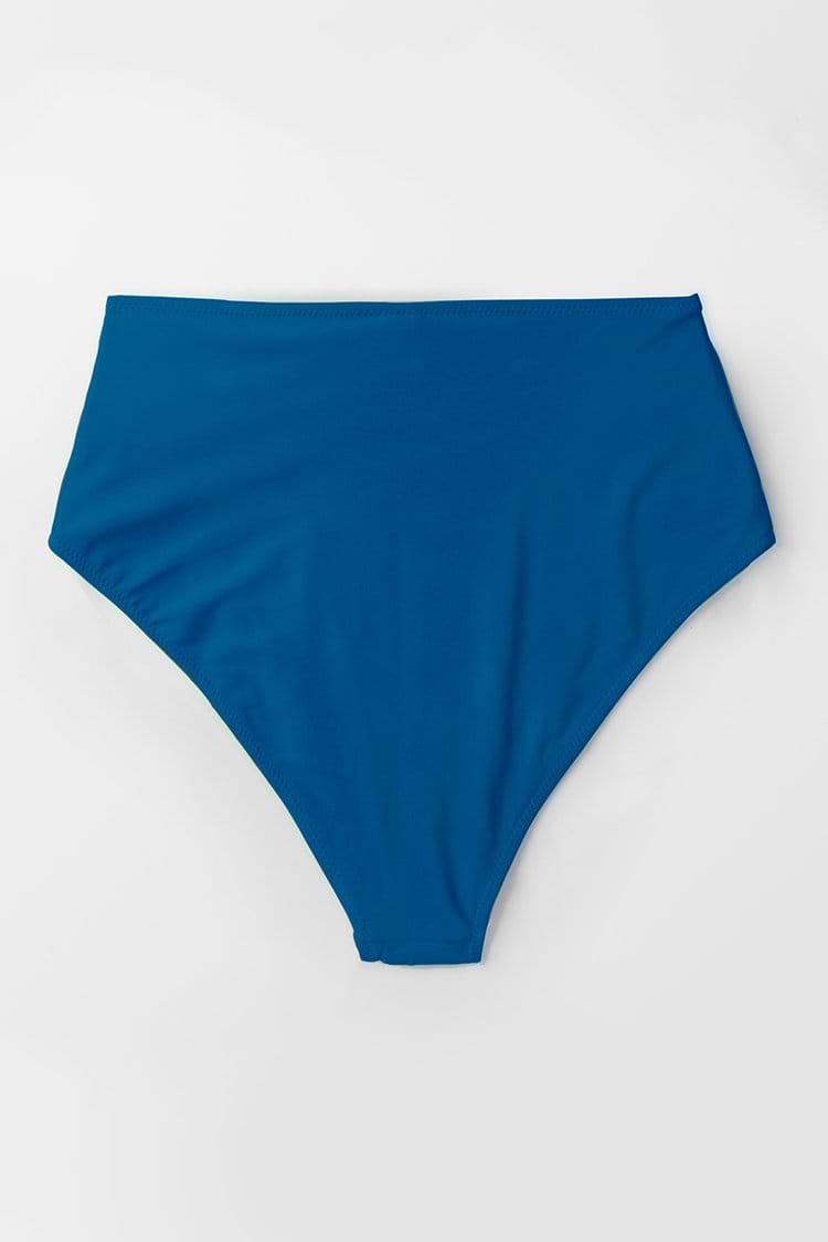 Meer Blau Hohe Taille Bikini Hose
