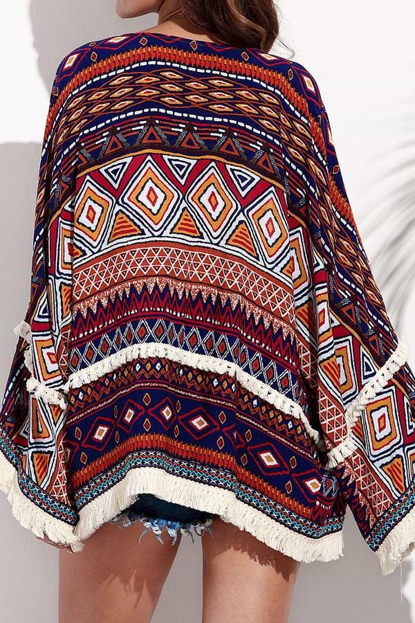 Fringe Trimm Boho kurzer Cover Up