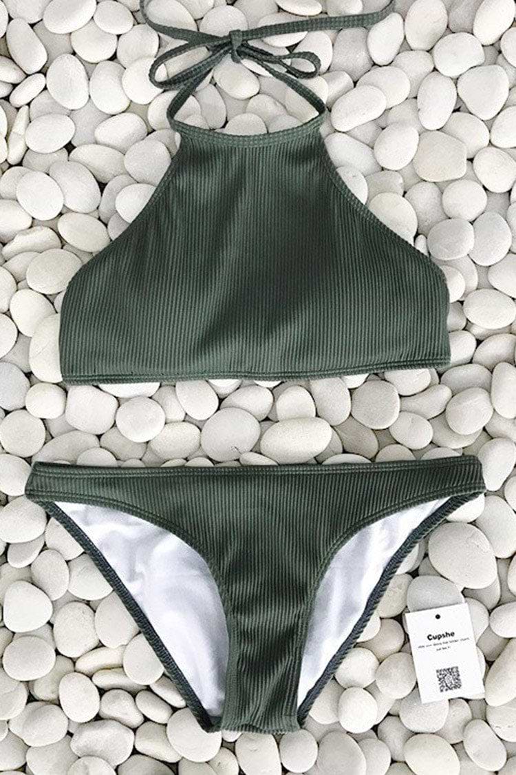 Matcha Eis Halfter Bikini Set