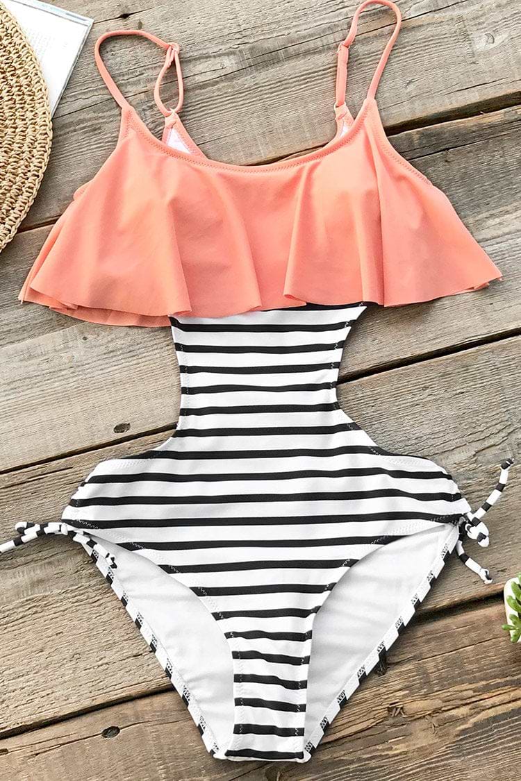 Süßes Lächeln Volants Badeanzug