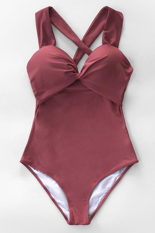 Einteiliger roter Kreuz Badeanzug