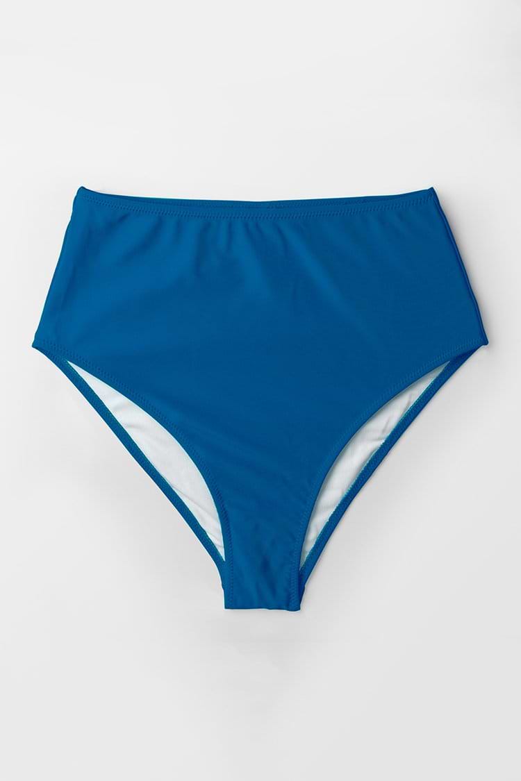 Meer Blau Hohe Taille Bikini Hose