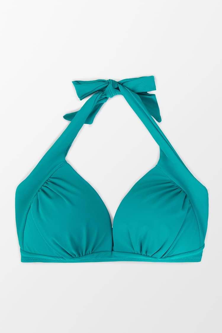 Top de bikini de talla grande con nudo en el cuello halter Chaya