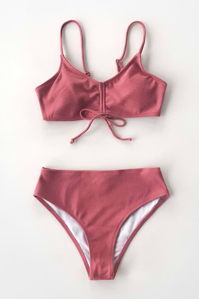 Rosa strukturierter Bikini