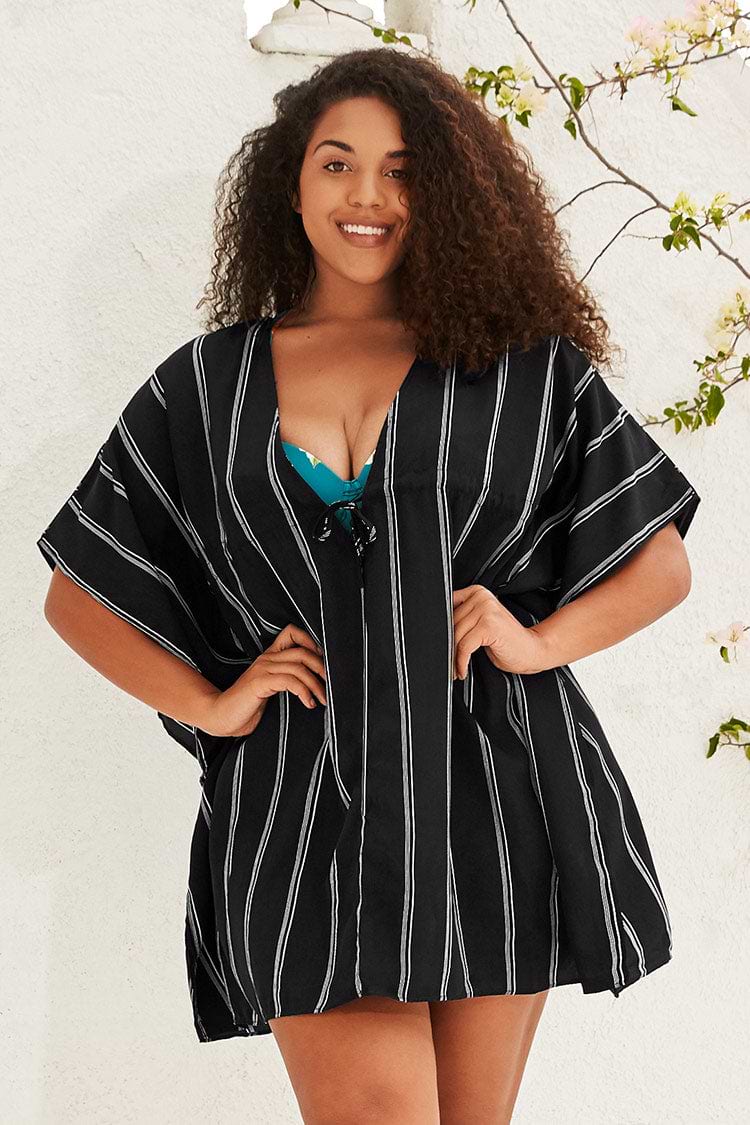 Gestreiftes Kleid in großen Größen