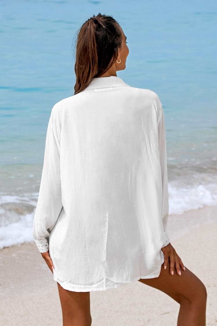 Strand-Bluse in Weiß