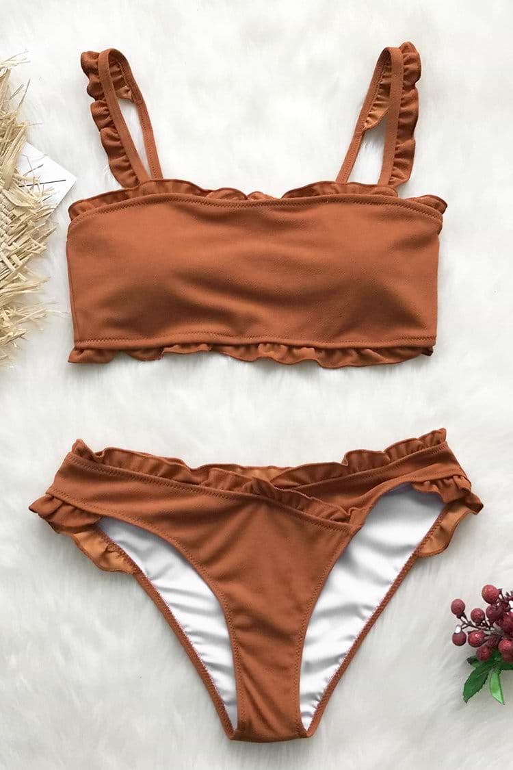 Süße Karamel Bikini Mit Passe