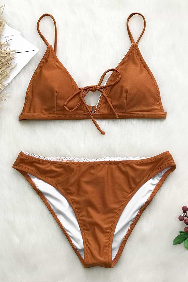 Bondi Meerstrand Einfarbig Triangel Bikini Hose