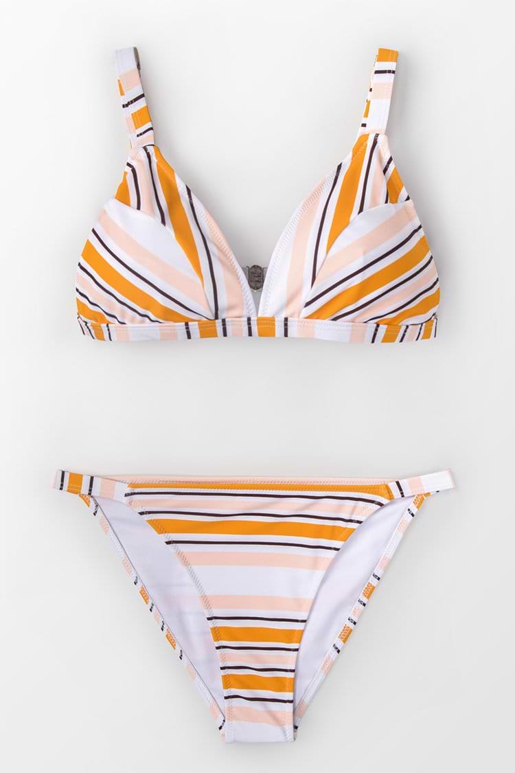 Candy Orange Streifen Dreieck Bikini